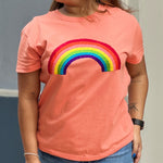 PLAYERA ARCOÍRIS NARANJA MUJER