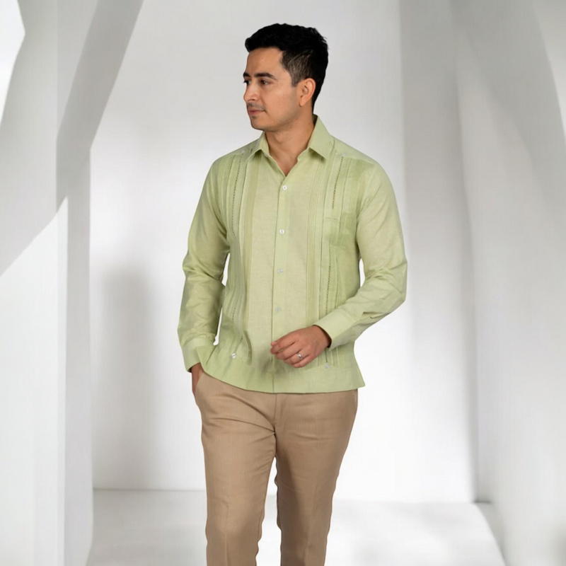 GUAYABERA TAHDZIU VERDE MANZANA