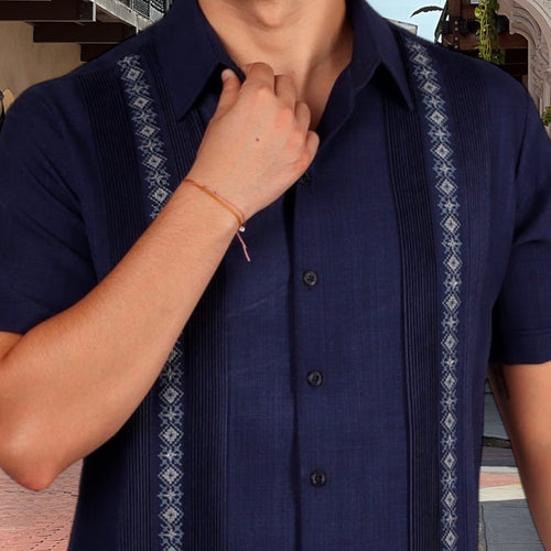 GUAYABERA CALATMUL AZUL MARINO