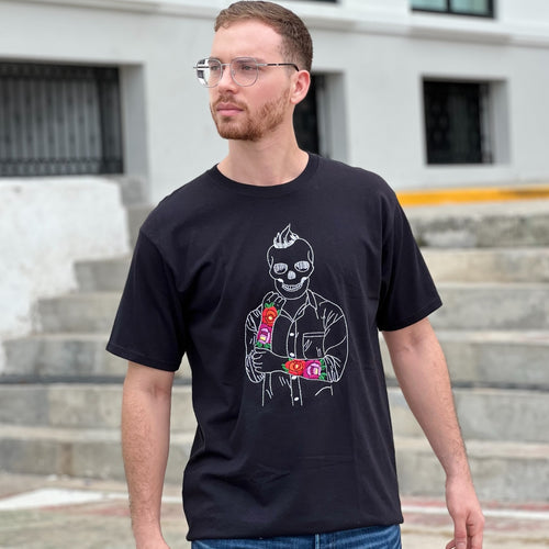 PLAYERA CALAVERA PRIDE NEGRA