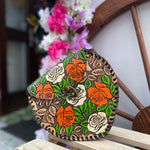 BOLSA DE CUERO CORAZÓN NARANJA