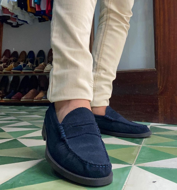 SUEDE PENNY SLIPPERS