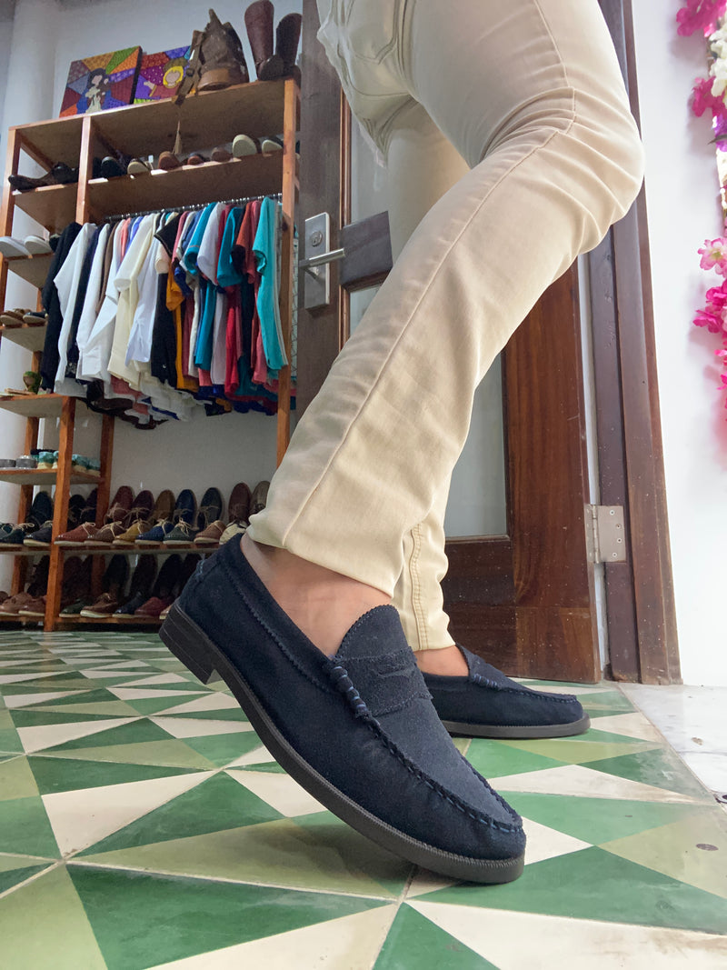 SUEDE PENNY SLIPPERS