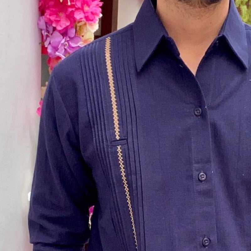 GUAYABERA CELESTUN AZUL